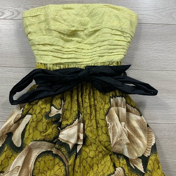 Anthropologie Vanessa Virginia Fish Pattern Baxter Bay Mini Strapless Dress - Picture 5 of 16